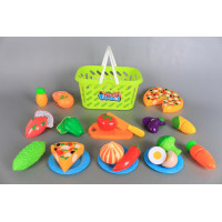 Комплект кошница с пица, плодове и зеленчуци за рязане